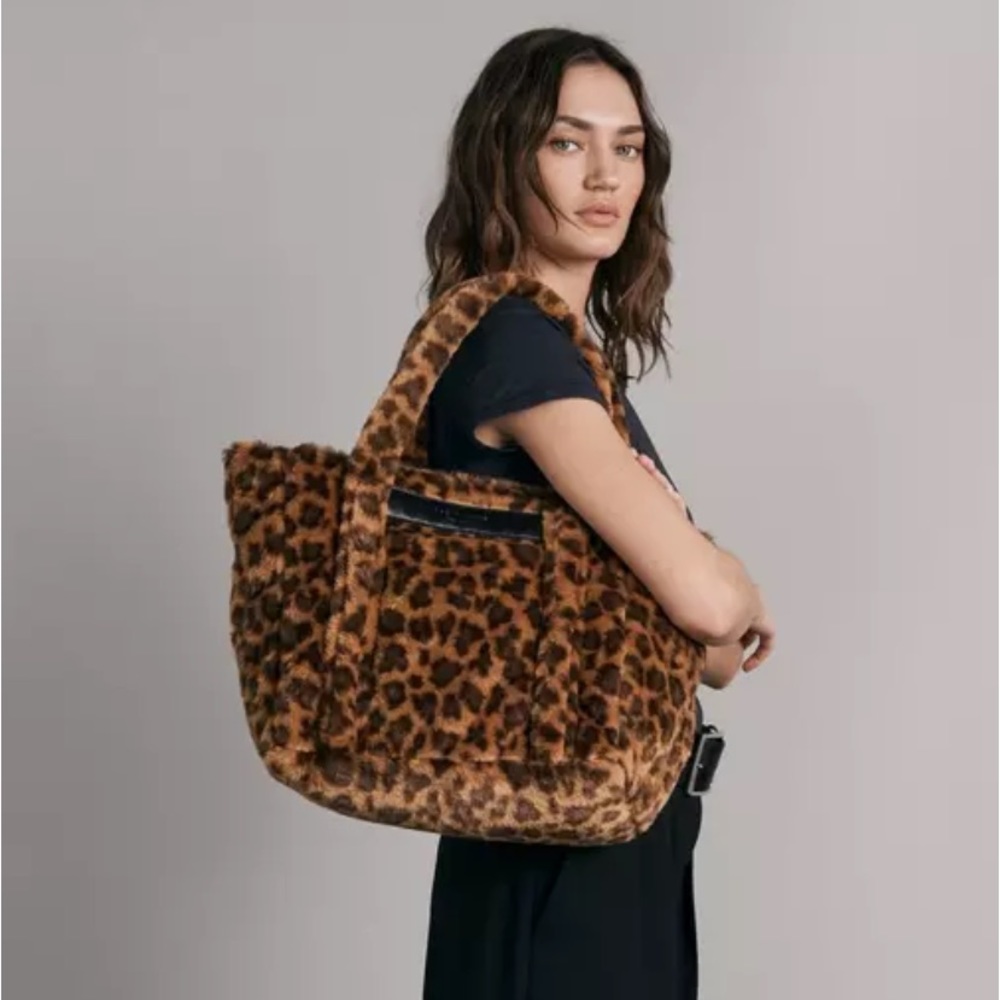 RAG & BONE Small Cloud Leopard Print Faux Fur Tote - Picture 3 of 16